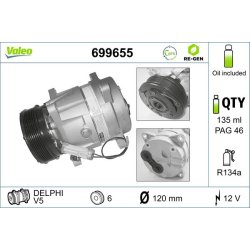 AC Compressor VALEO 699655 OE Ref 6453AQ
