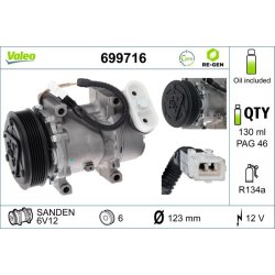 AC Compressor VALEO 699716 OE Ref 6453EN