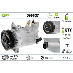 AC Compressor VALEO 699857 OE Ref 1K0820803E