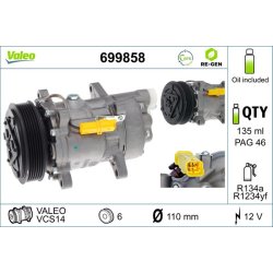 AC Compressor VALEO 699858 OE Ref 9639078280