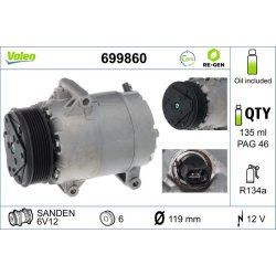 AC Compressor VALEO 699860 OE Ref 7711135104