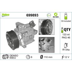 AC Compressor VALEO 699893 OE Ref 1854146