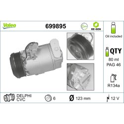 AC Compressor VALEO 699895 OE Ref 6854013