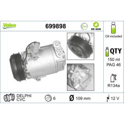 AC Compressor VALEO 699898 OE Ref 13197255