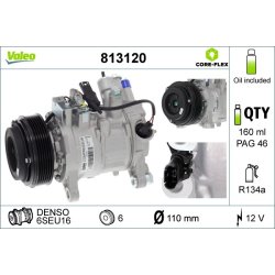Compresseur AC VALEO 813120 pour BMW OE 64529223694