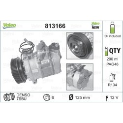 Compresseur de climatisation VALEO 813166 pour AUDI, PORSCHE, SKODA, VW OE 4B0260805B VALEO