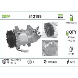 AC Compressor VALEO 813189 OE Ref 6453JL