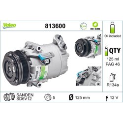 AC Compressor VALEO 813600 OE Ref 13139055