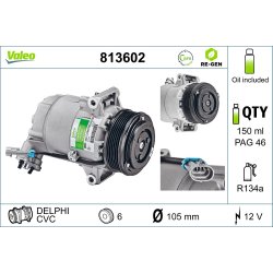 AC Compressor VALEO 813602 OE Ref 13124752