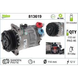 AC Compressor VALEO 813619 OE Ref 1684906