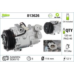 AC Compressor VALEO 813626 OE Ref 13197538