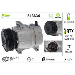 AC Compressor VALEO 813634 OE Ref 7711368188