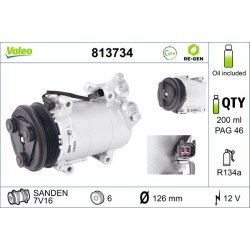 AC Compressor VALEO 813734 OE Ref 1465439