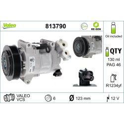 AC Compressor VALEO 813790 OE Ref 1609553180