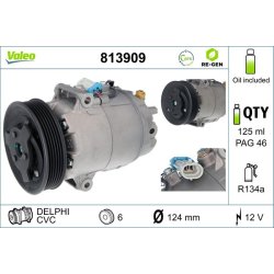 AC Compressor VALEO 813909 OE Ref 1618063