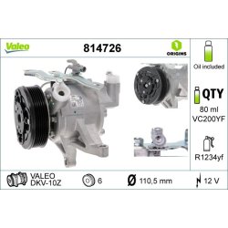 AC Compressor VALEO 814726 OE Ref 73111FL010