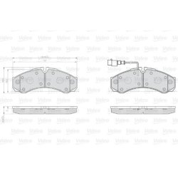 Jeu de plaquettes de frein VALEO 872000 pour IVECO DAILY OE 2994086