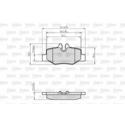 Jeu de plaquettes de frein VALEO 872008 pour MERCEDES VIANO, VITO OE 0004216210