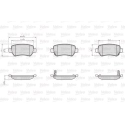 Jeu de plaquettes de frein VALEO 872417 OE 1605086