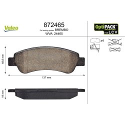 Plaquettes de frein à disque VALEO 872465 pour CITROËN, FIAT, PEUGEOT OE 425360 VALEO
