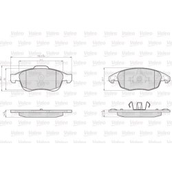 Jeu de plaquettes de frein VALEO 872538 pour CITROEN, PEUGEOT BERLINGO, PARTNER