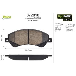 Jeu de plaquettes de frein VALEO 872818 pour FORD TRANSIT OE 1371403 VALEO