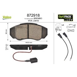 Jeu de plaquettes de frein VALEO 872918 pour CITROEN, FIAT, PEUGEOT OE 4252-43 VALEO
