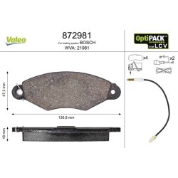 Jeu de plaquettes de frein VALEO 872981 pour NISSAN, RENAULT, référence d'origine 7701205996 VALEO