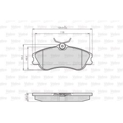 Jeu de plaquettes de frein VALEO 873124 pour CITROËN BERLINGO OE 425213