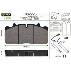 Jeu de plaquettes de frein VALEO 882223 pour camions DAF, IVECO, MAN, RENAULT VALEO