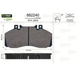 Jeu de plaquettes de frein à disque VALEO 882240 pour IVECO, MAN, MERCEDES OE 0014201520 VALEO