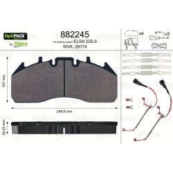 Jeu de plaquettes de frein VALEO 882245 pour camions RENAULT, VOLVO OE 20568711 VALEO