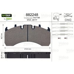 Jeu de plaquettes de frein VALEO 882248 pour camions RENAULT, VOLVO OE 20568713 VALEO