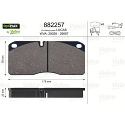 Jeu de plaquettes de frein VALEO 882257 pour FORD, IVECO, NISSAN, VOLVO OE 6171272 VALEO