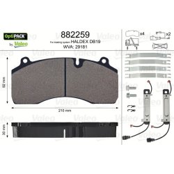 Jeu de plaquettes de frein VALEO 882259 pour camions Renault Midlum OE 91658 VALEO