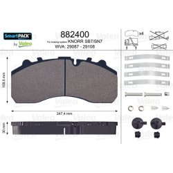 Disc Brake Pad Set VALEO 882400 OE Ref 1617343