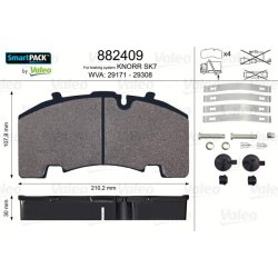 Disc Brake Pad Set VALEO 882409 OE Ref 0980106440