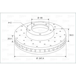Brake Disc VALEO 886194 OE Ref 424996