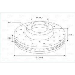 Brake Disc VALEO 886198 OE Ref 95632048
