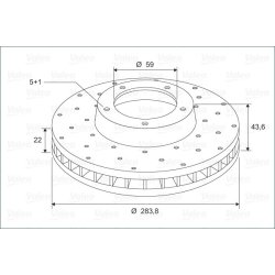 Brake Disc VALEO 886265 OE Ref 60569163